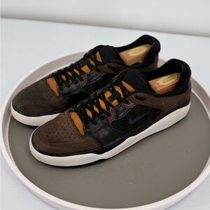 Nike SB React Leo Baker Baroque Brown Black Wheat Skate Shoes FD1144-200 Men 9.5